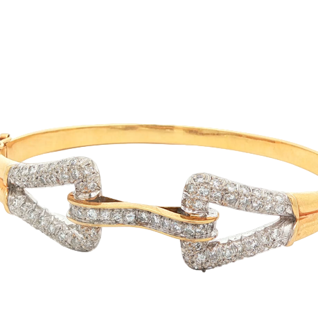 Vintage Pave Set Diamond Bangle
