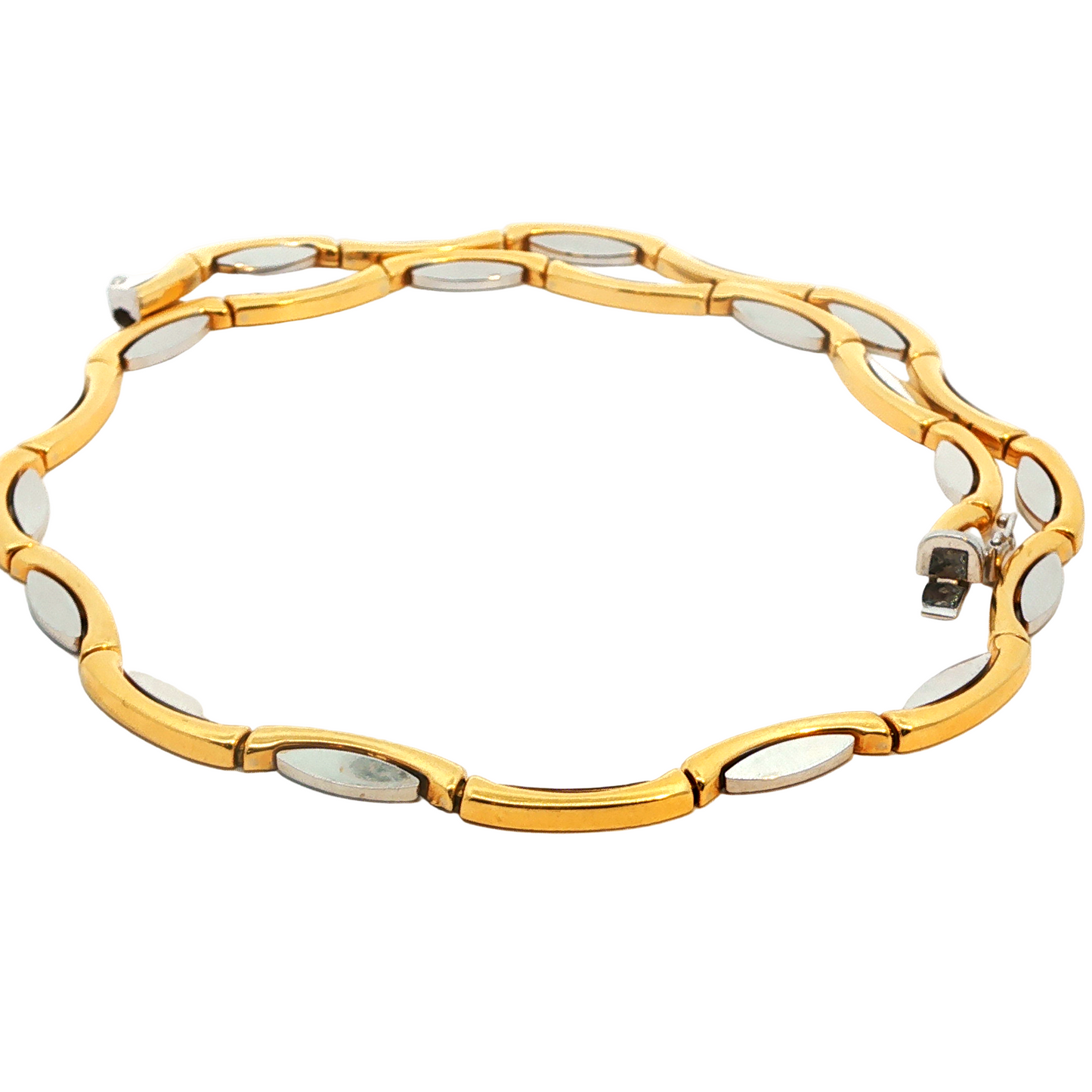 Vintage French Two Tone Wrap Link Collar Necklace