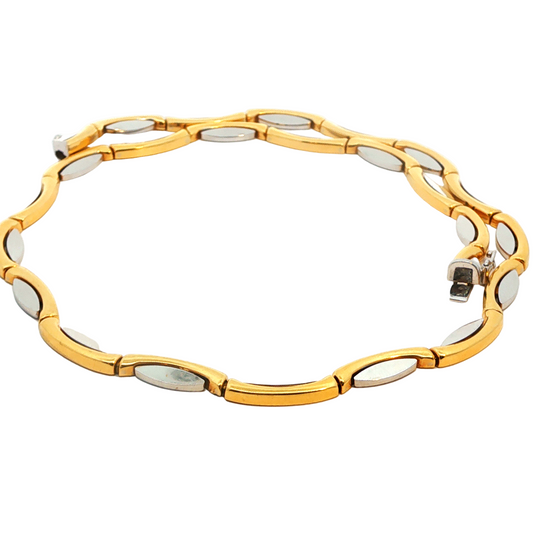 Vintage French Two Tone Wrap Link Collar Necklace