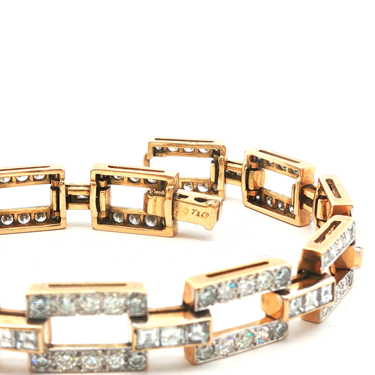 Tiffany 1940s Square Link Diamond Bracelet
