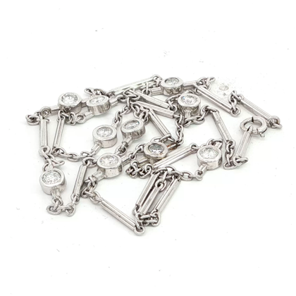 Vintage Diamond By The Yard Station Necklace