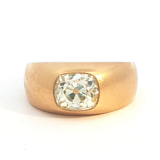 Old Mine Cut Diamond Flush Ring