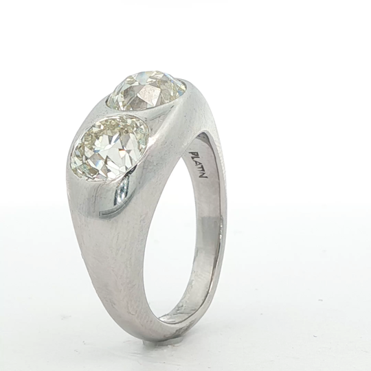 Vintage Two Stone Old European Cut Diamond Ring