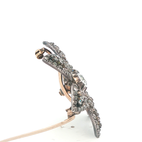 Georgian Diamond Cluster Flower Brooch
