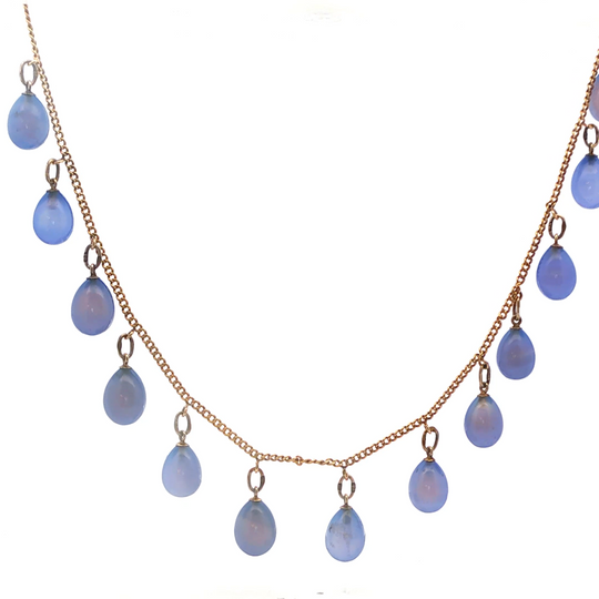 Vintage Fabergé Calcedony Egg Necklace