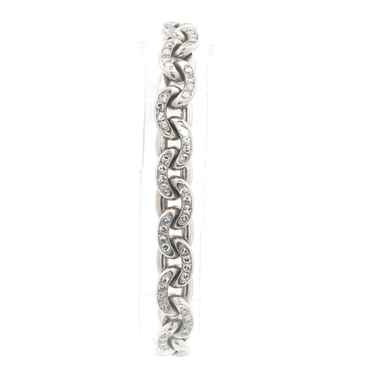 Vintage French Diamond Curb Bracelet