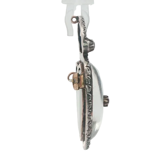 Georgian Rock Crystal Ruby and Diamond Heart Padlock Brooch Pendant