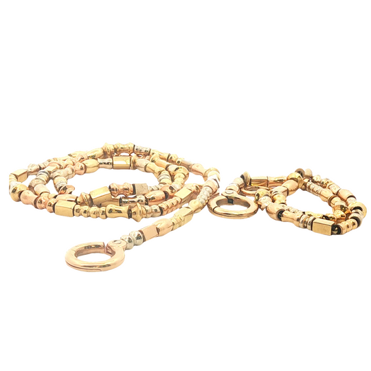 Italian Manifredi 18k Bead Chain Bracelet Set