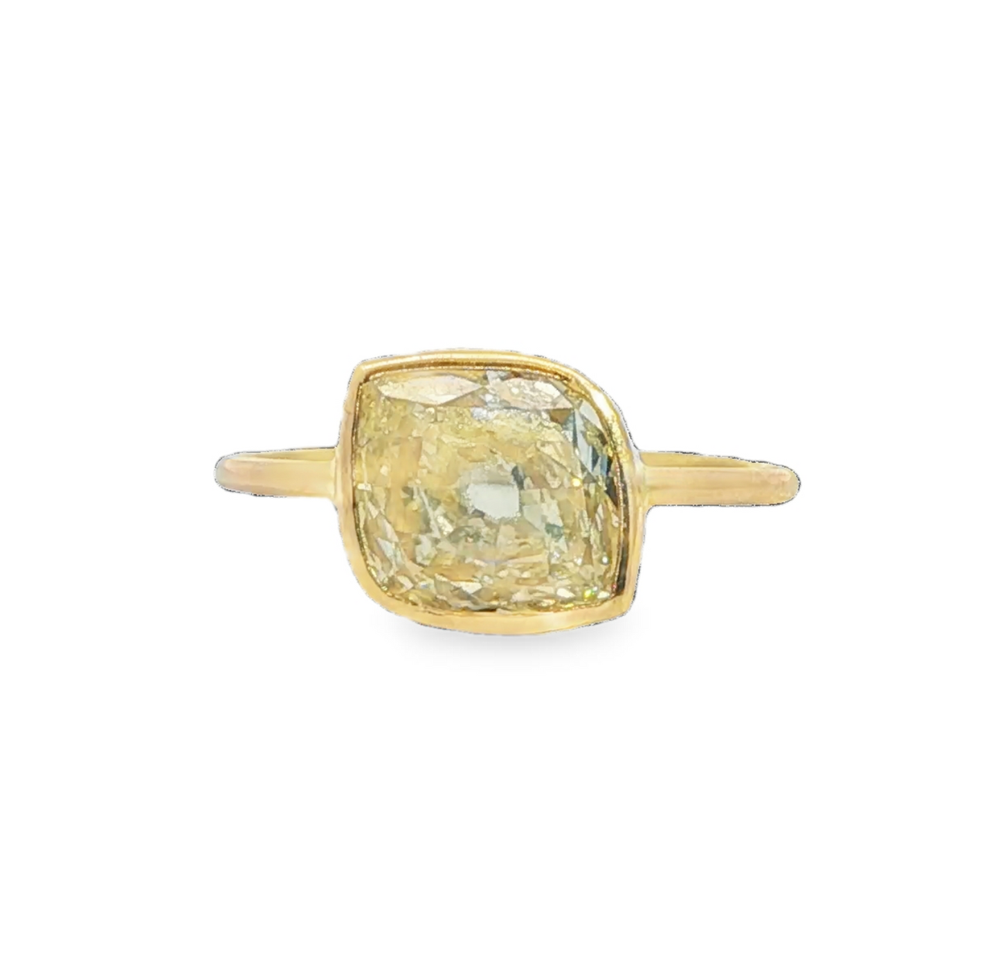 Contemporary Fancy Yellow Diamond Ring
