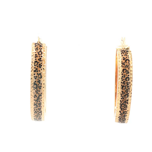 Vintage Leopard Print Hoops