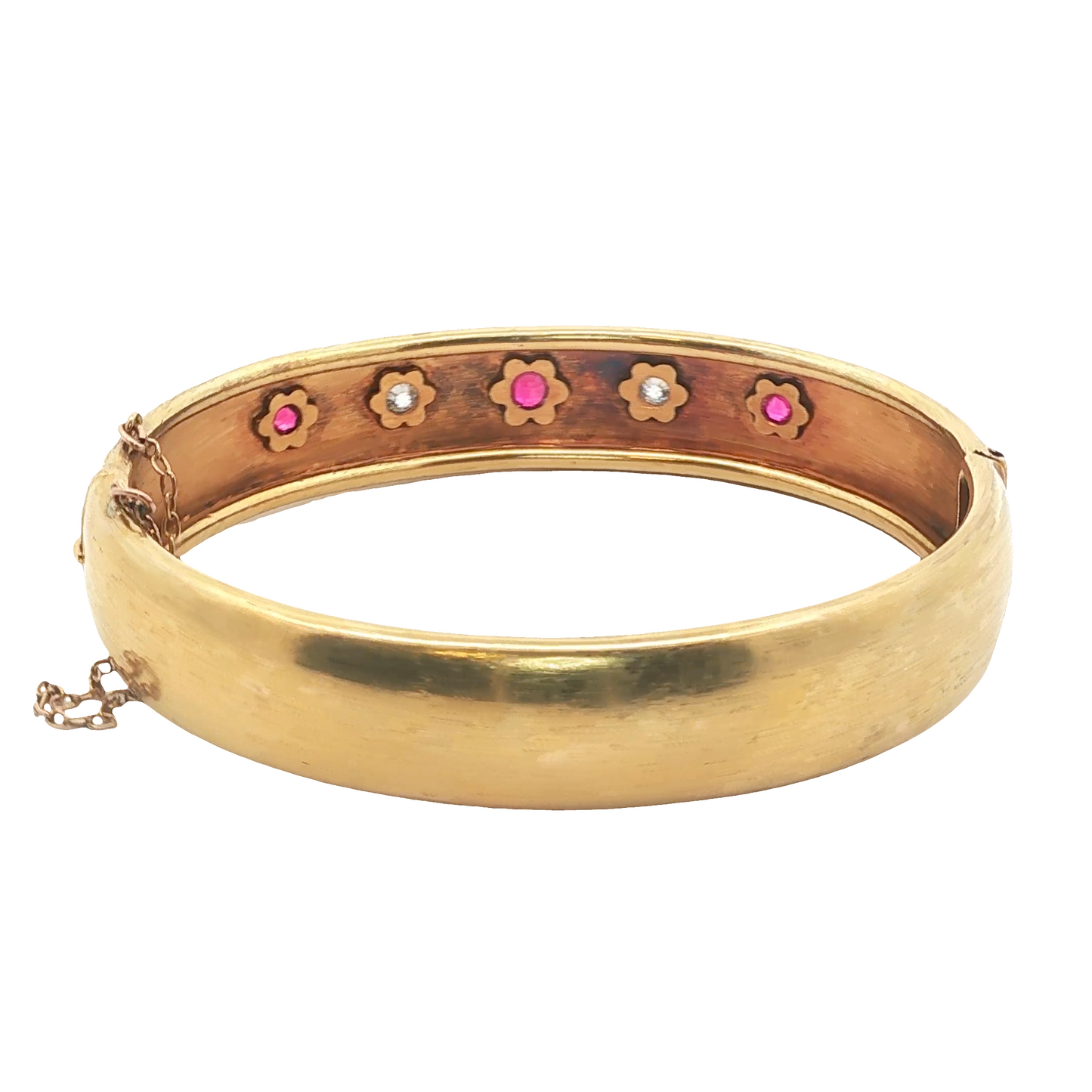 Antique Ruby and Diamond Star Set Bangle