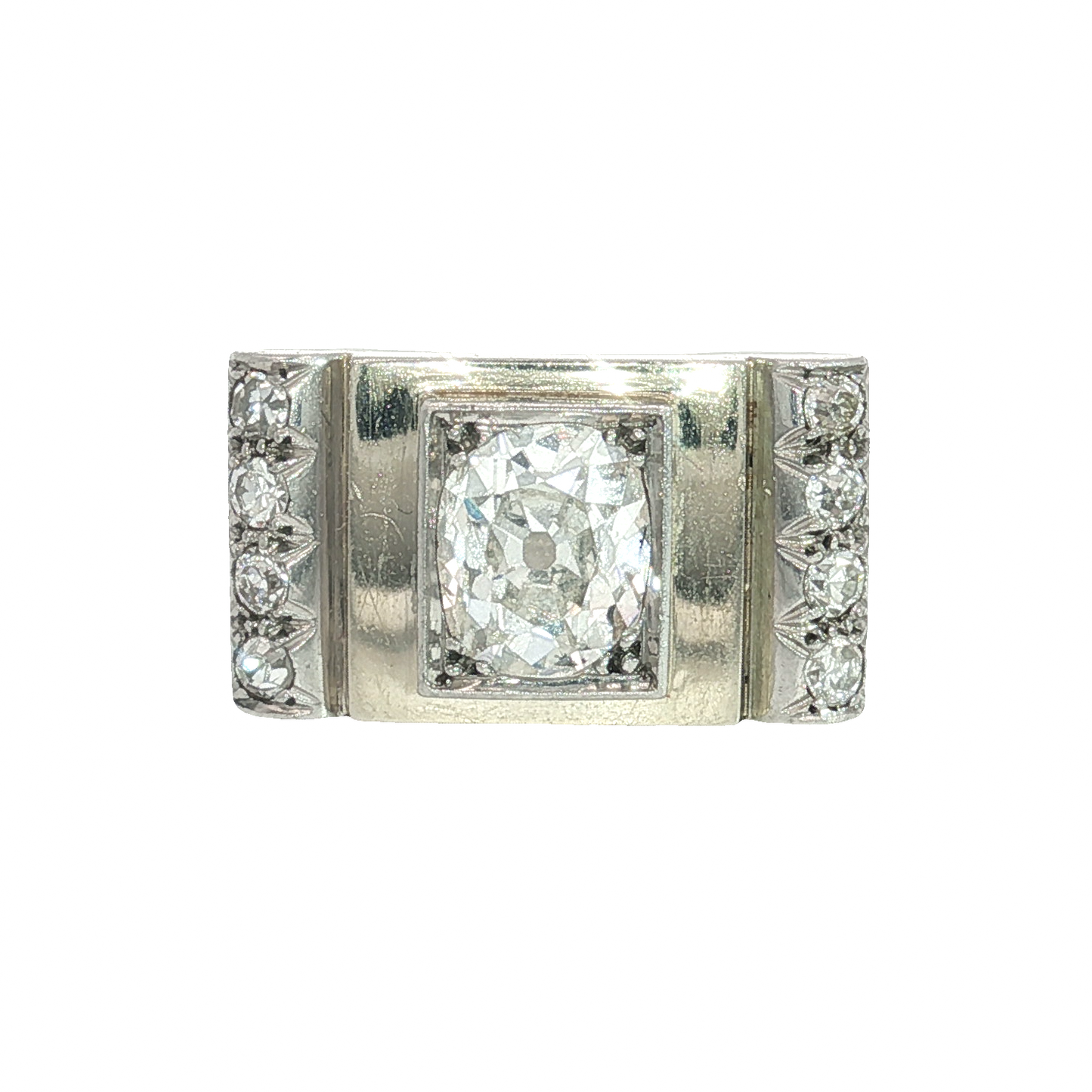 Retro Diamond Tank Ring