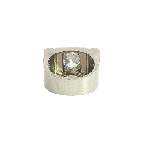 Retro Diamond Tank Ring