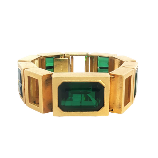 Vintage German Symmetrical Tourmaline Brick Bracelet
