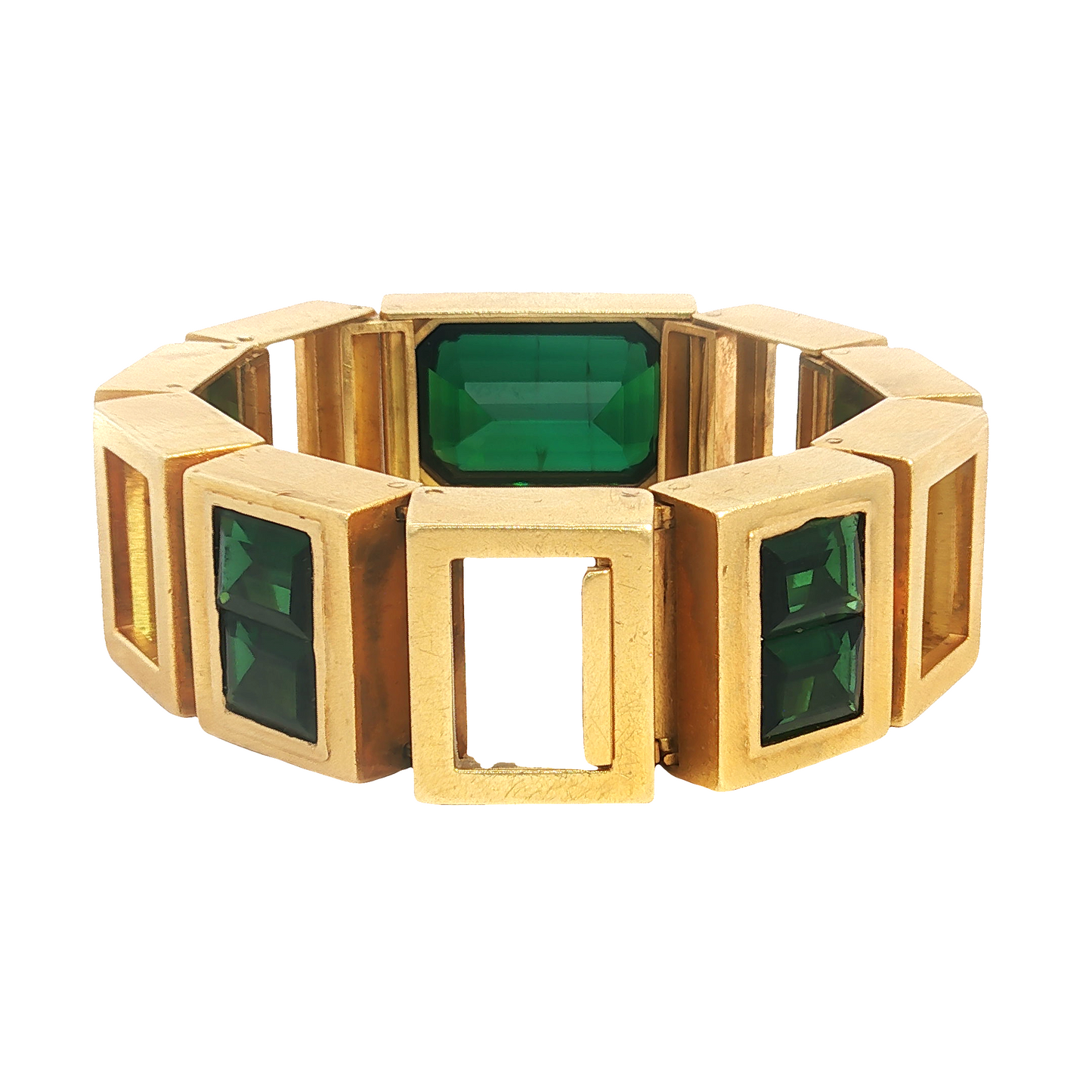 Vintage German Symmetrical Tourmaline Brick Bracelet