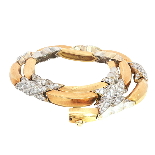 Vintage Diamond and 18k Collar Link Necklace