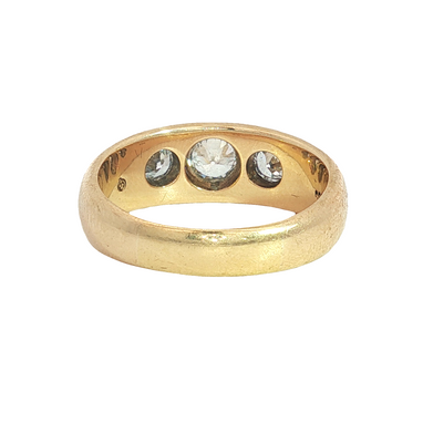 Vintage Three Stone Flush Set Diamond Ring