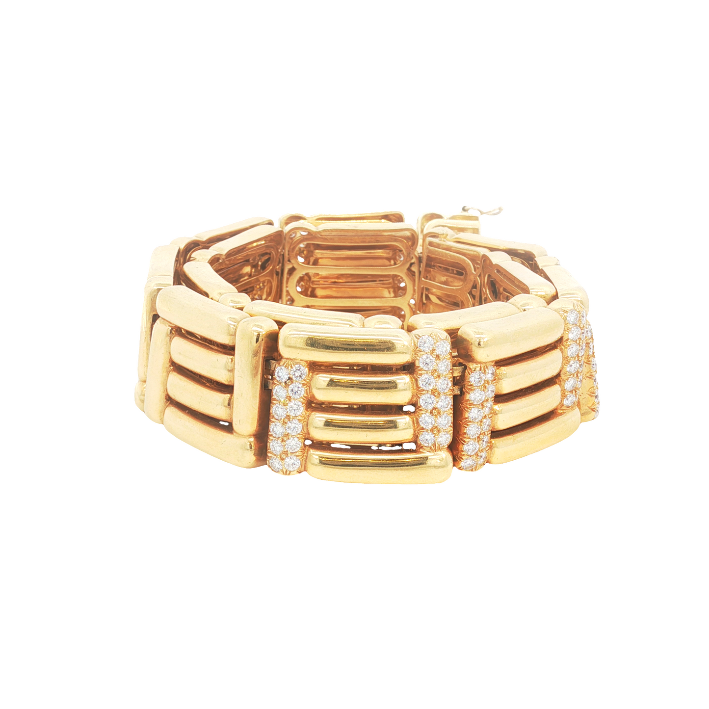Vintage Geometric Diamond Bar Link Necklace