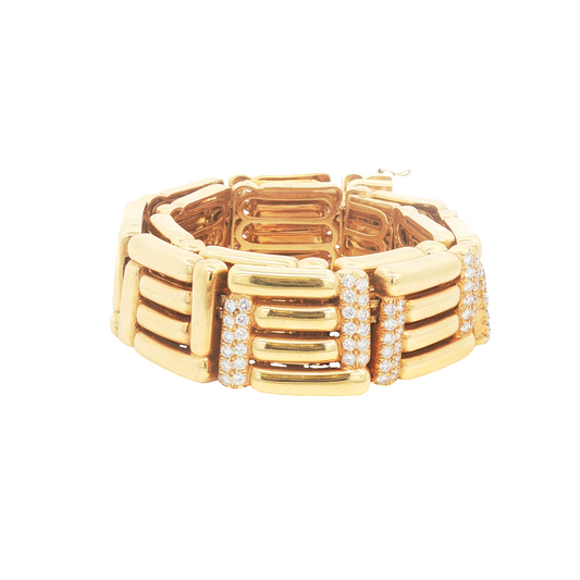 Vintage Geometric Diamond Bar Link Necklace