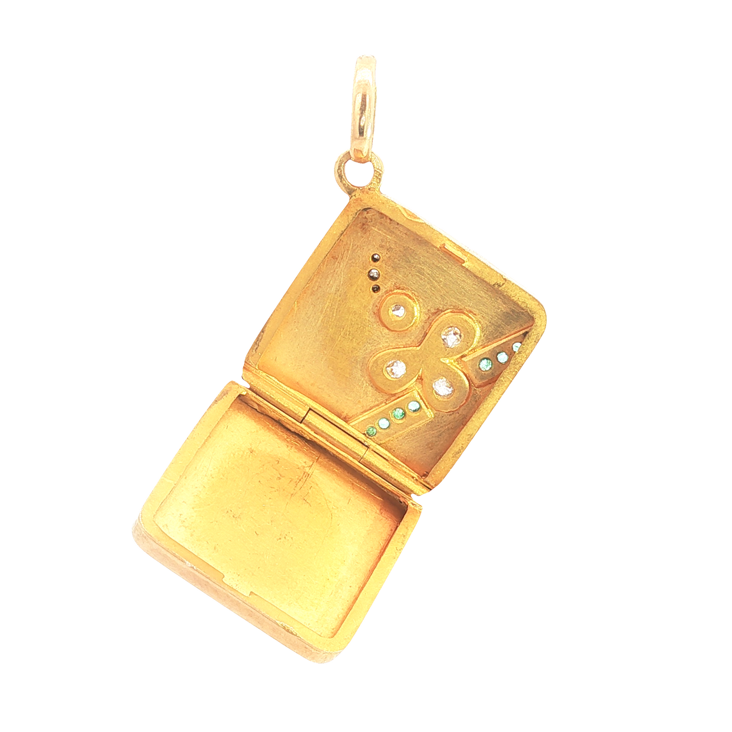 Victorian French Emerald and Diamond Locket