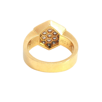 Vintage Jacques Cartier Hexagon Diamond Signet Ring