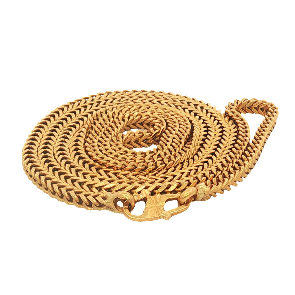 Vintage 22k Gold Box Wheat Chain