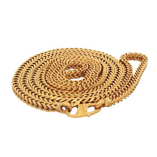 Vintage 22k Gold Box Wheat Chain