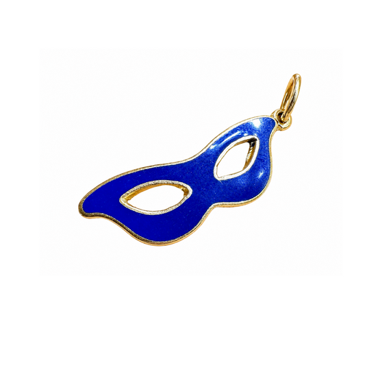 Vintage 14k Gold and Enamel Mask