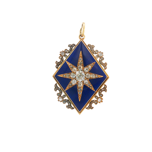 Victorian Enamel and Diamond Pendant locket