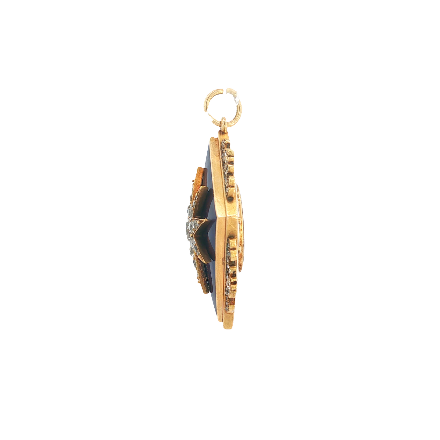 Victorian Enamel and Diamond Locket Pendant