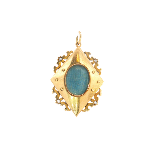 Victorian Enamel and Diamond Locket Pendant