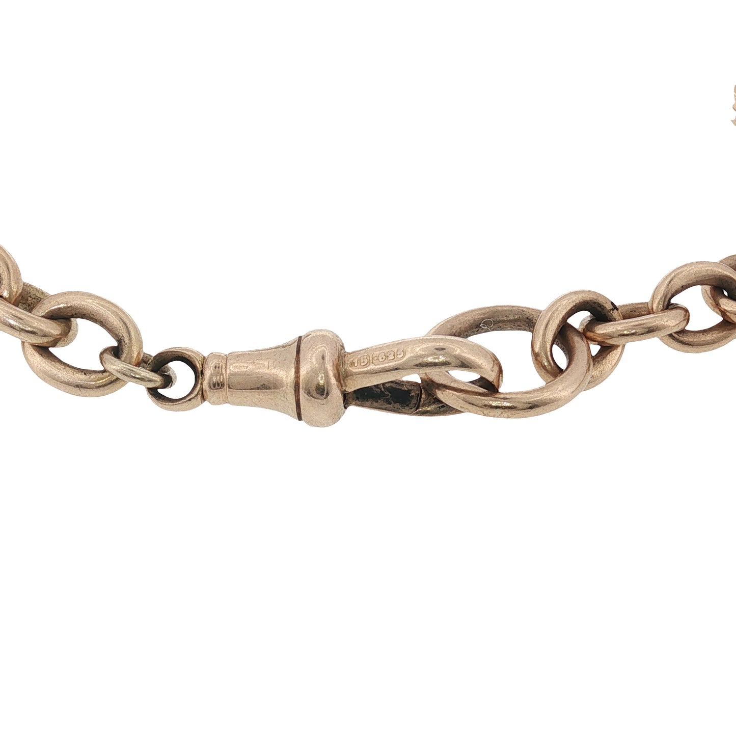 Antique Trombone Bar and Love Knot UK Watch Chain