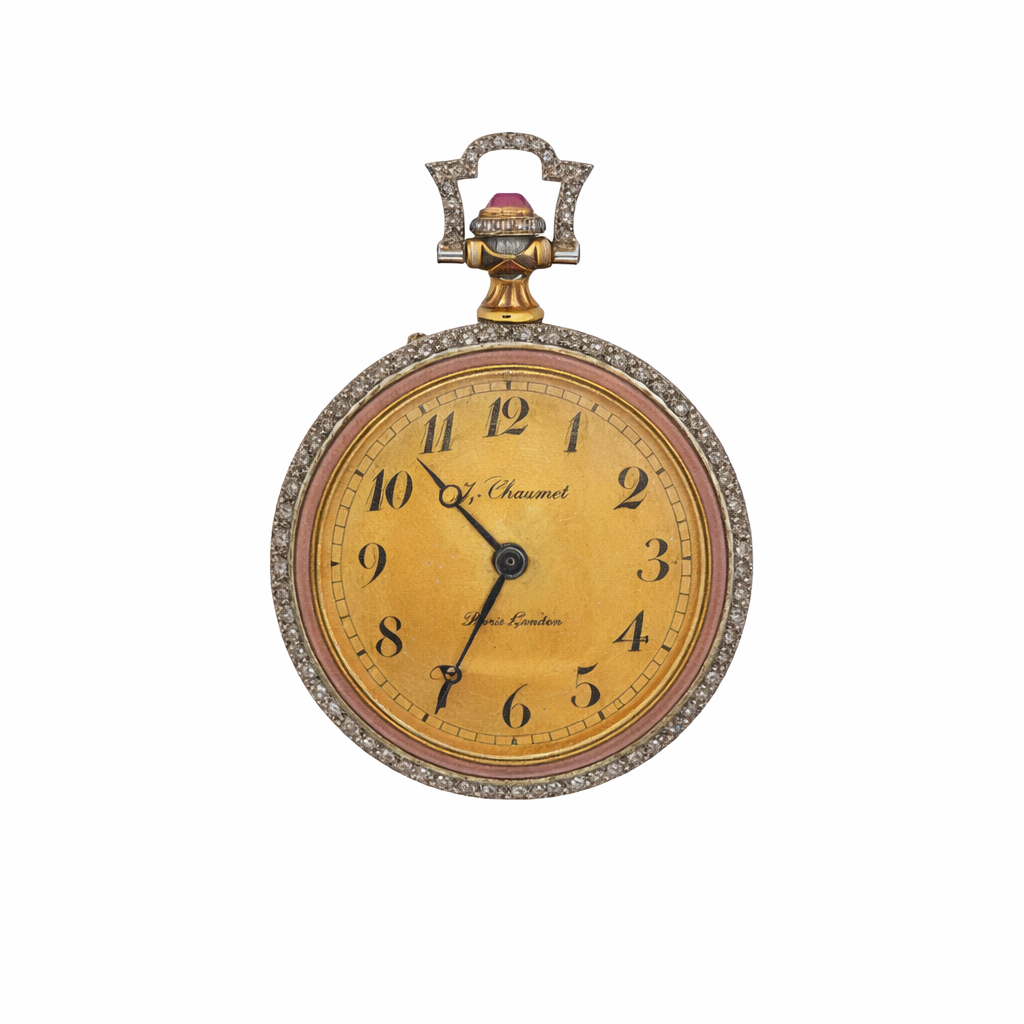 Chaumet Art Deco Enamel and Diamond Watch