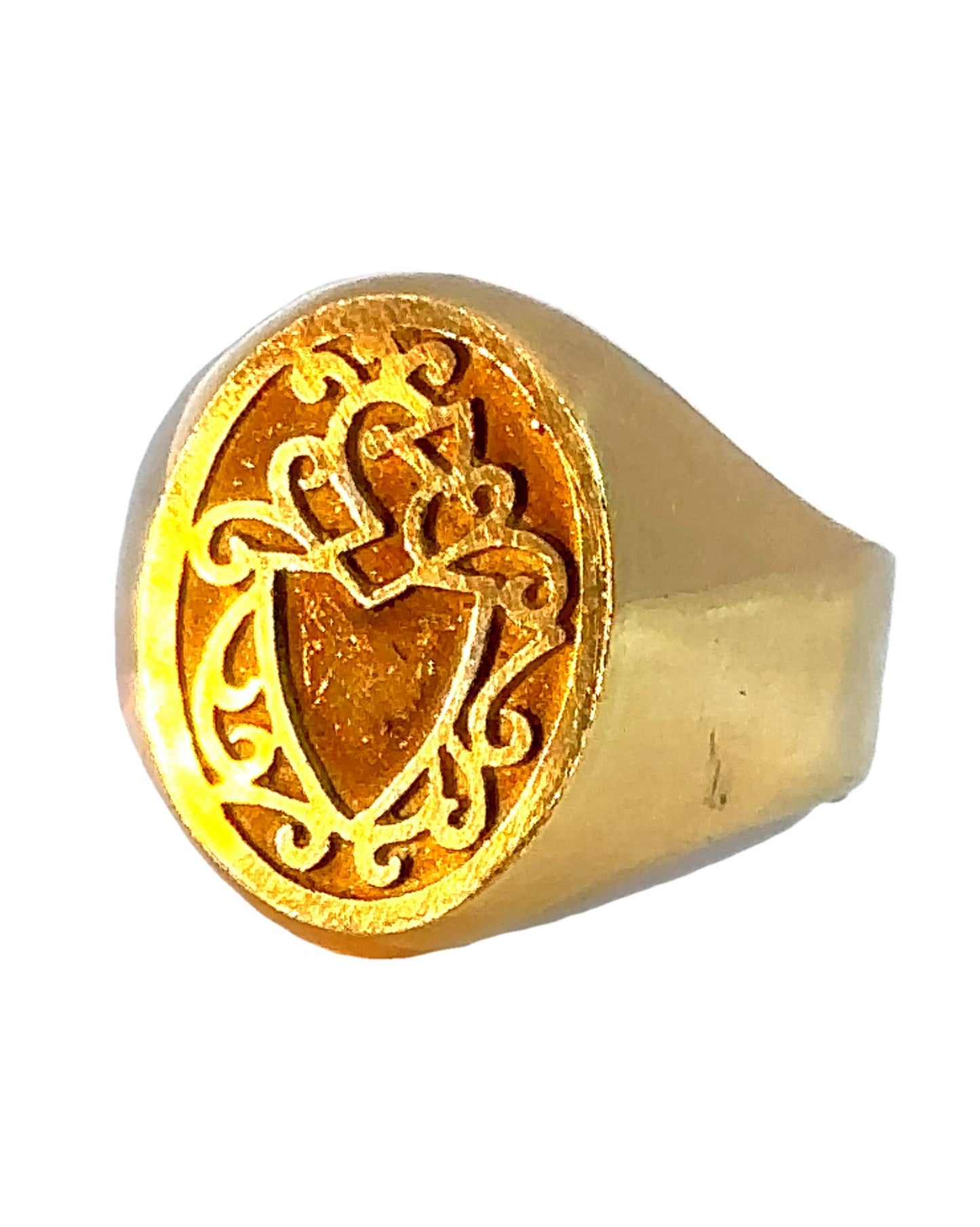 Vintage 18k Yellow Gold Signet Ring