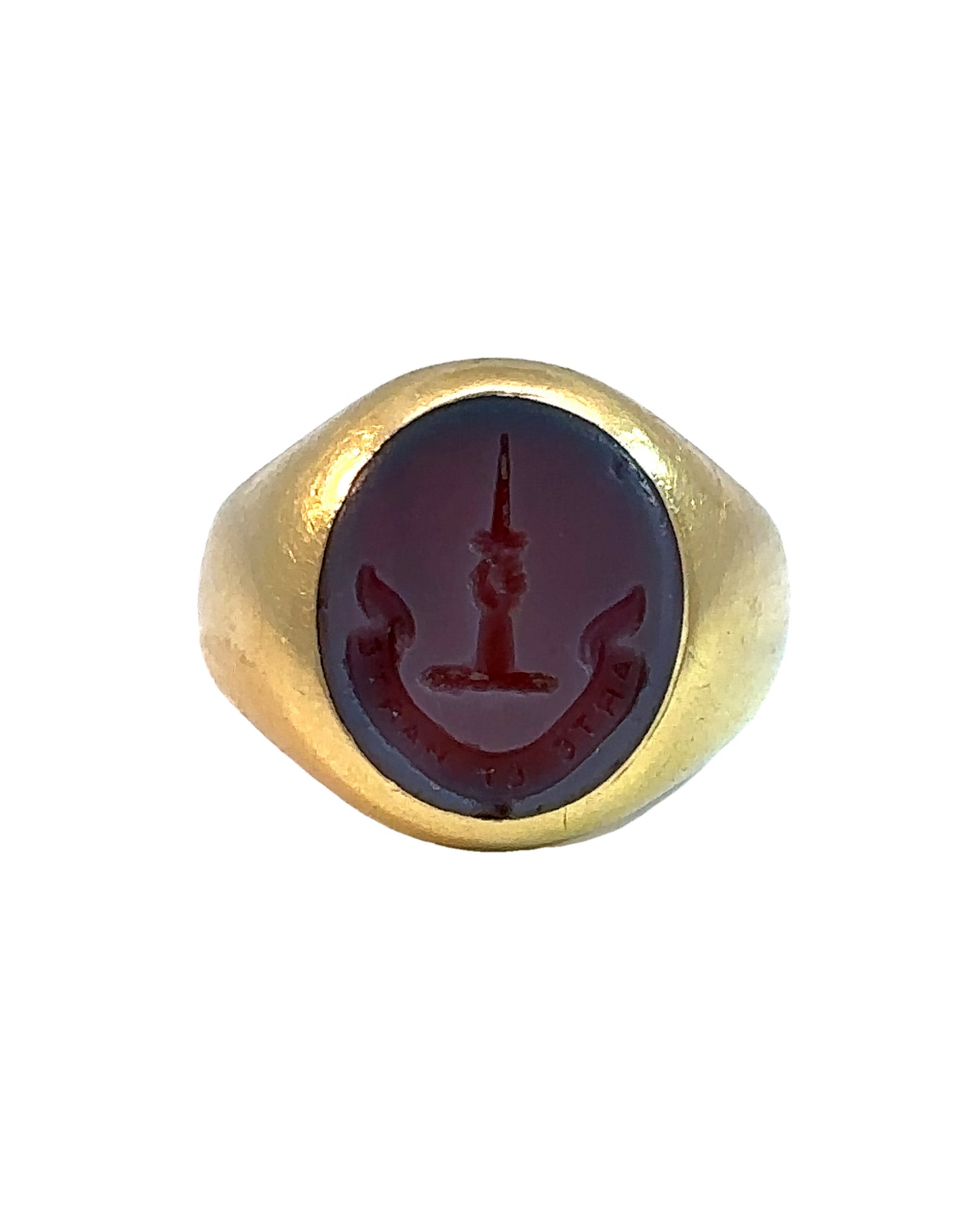 Vintage 18k Yellow Gold Sardonyx UK Signet Ring