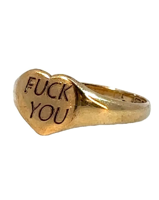 OG Epithet Collection 9ct Gold "Fuck You" Heart Signet Ring