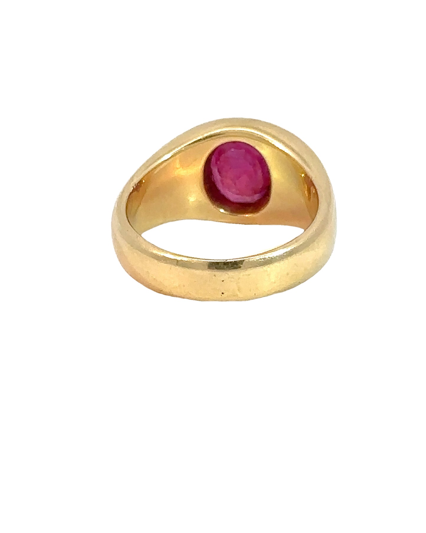 Vintage 18k Yellow Gold Unheated Burma Ruby Ring