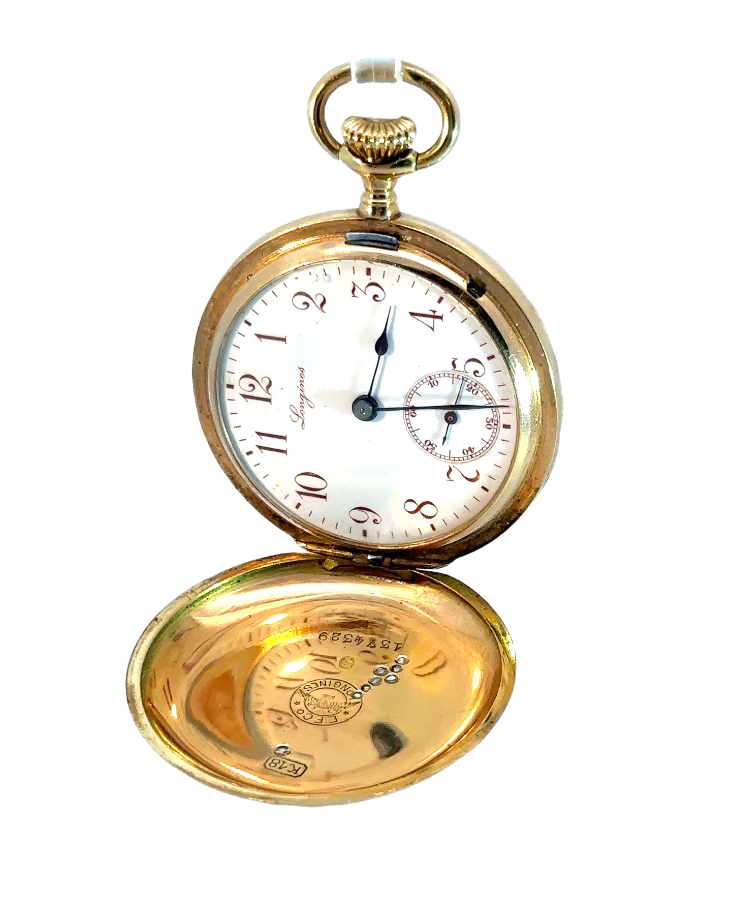 Antique Enamel, Diamond, and 18k Yellow Gold Longines Pocket Watch