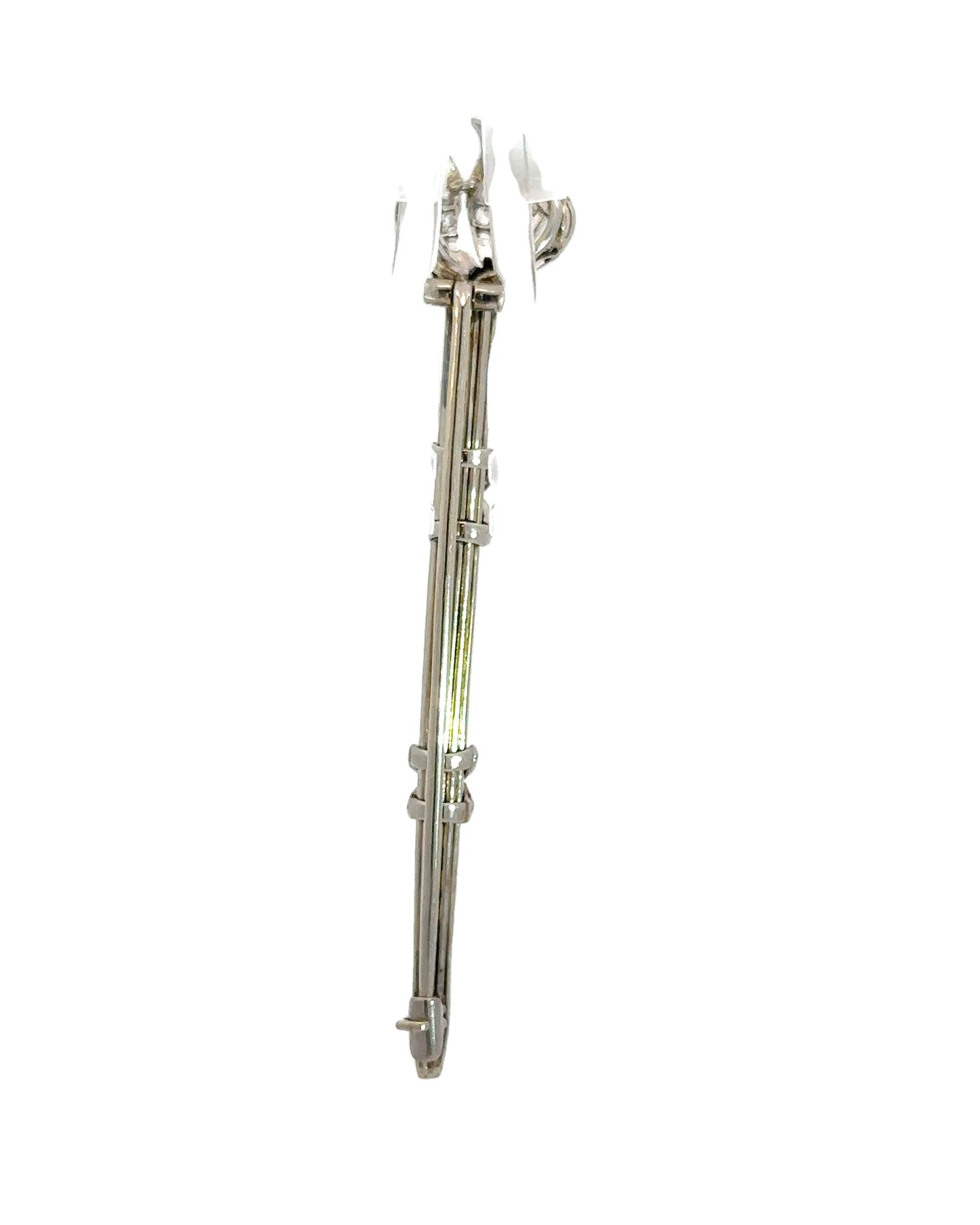 Art Deco Platinum Old Mine Cut Diamond Flaming Torch Brooch