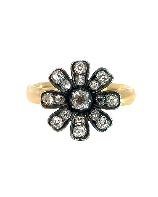 Antique Diamond Flower Conversion Ring