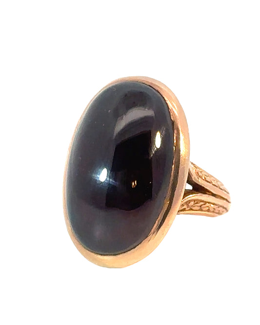 Georgian 18k Gold Garnet Cabochon Ring