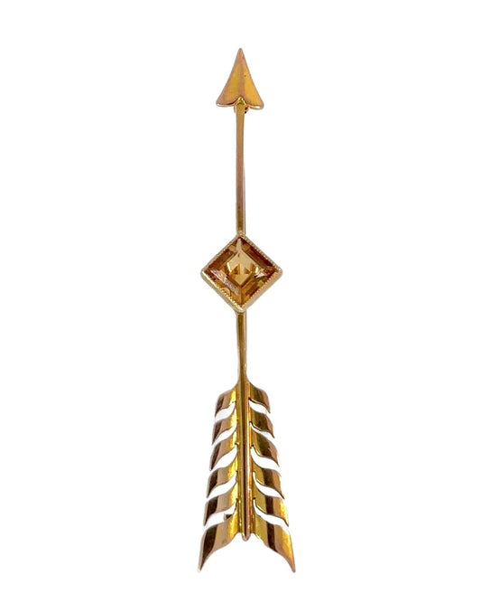 Vintage 14k Citrine Arrow Pendant