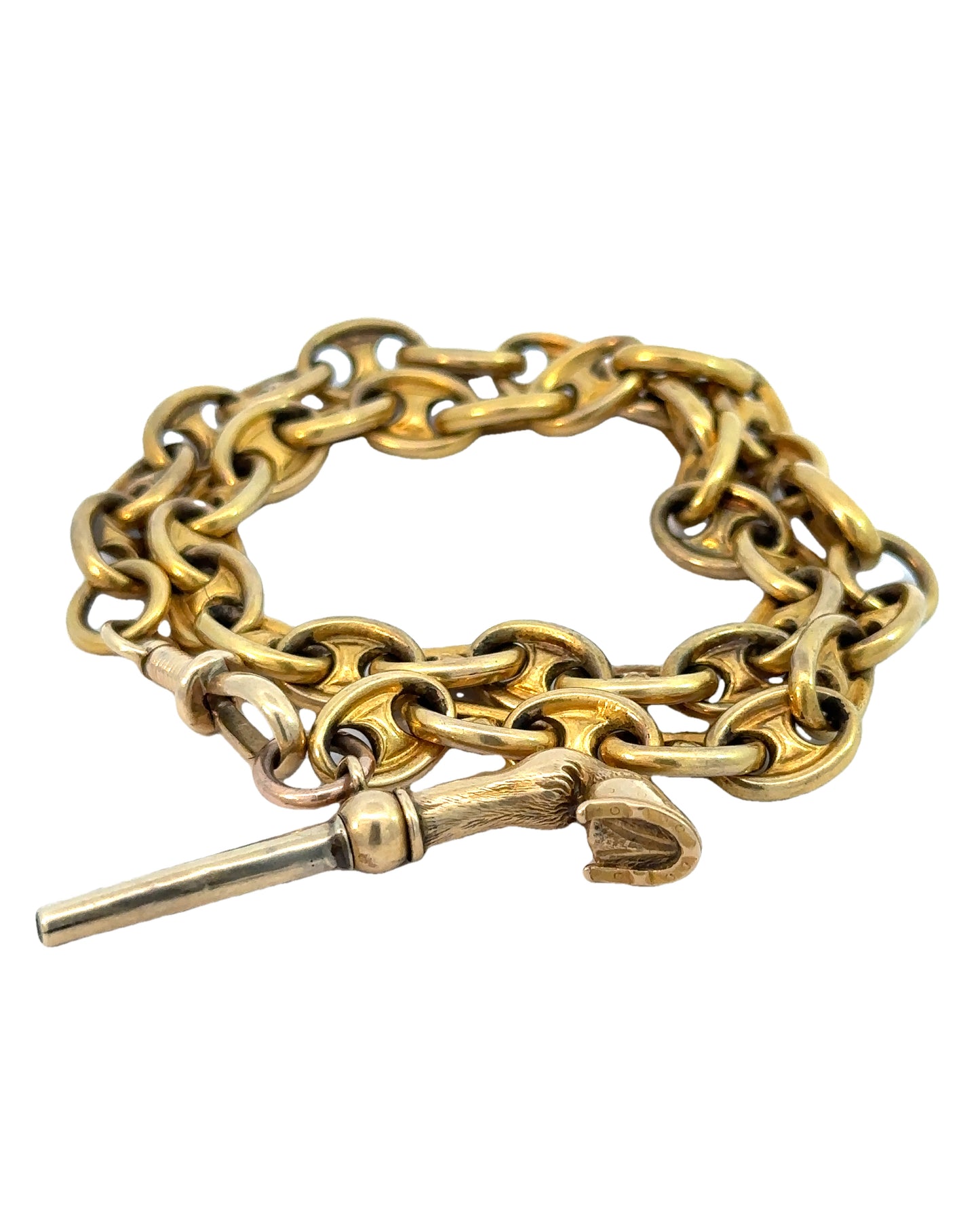 Antique 18k Yellow Gold Anchor Link Chain