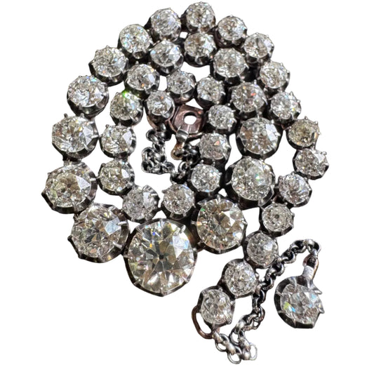 Victorian Old Cut Diamond Rivière Necklace