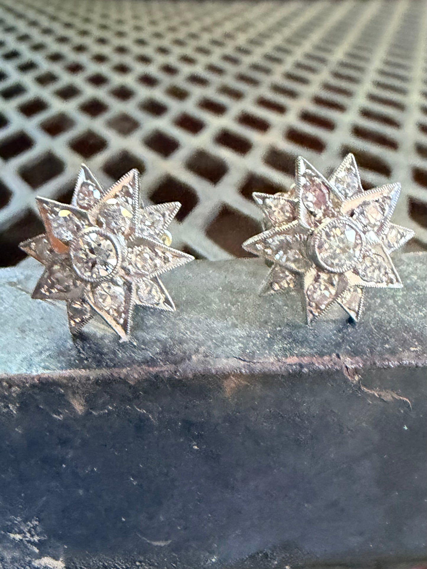 Antique Diamond Star Earrings