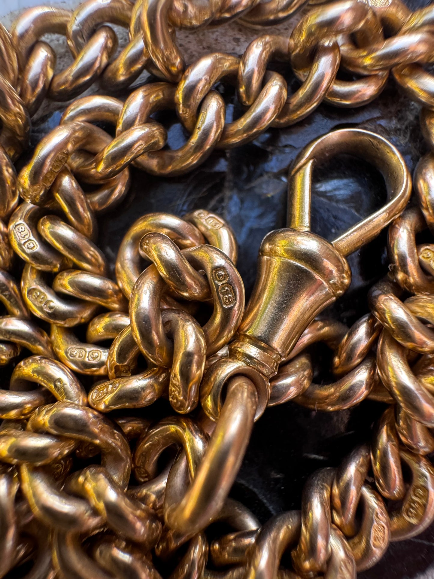 Victorian UK Hallmarked Curb Link Albert Watch Chain