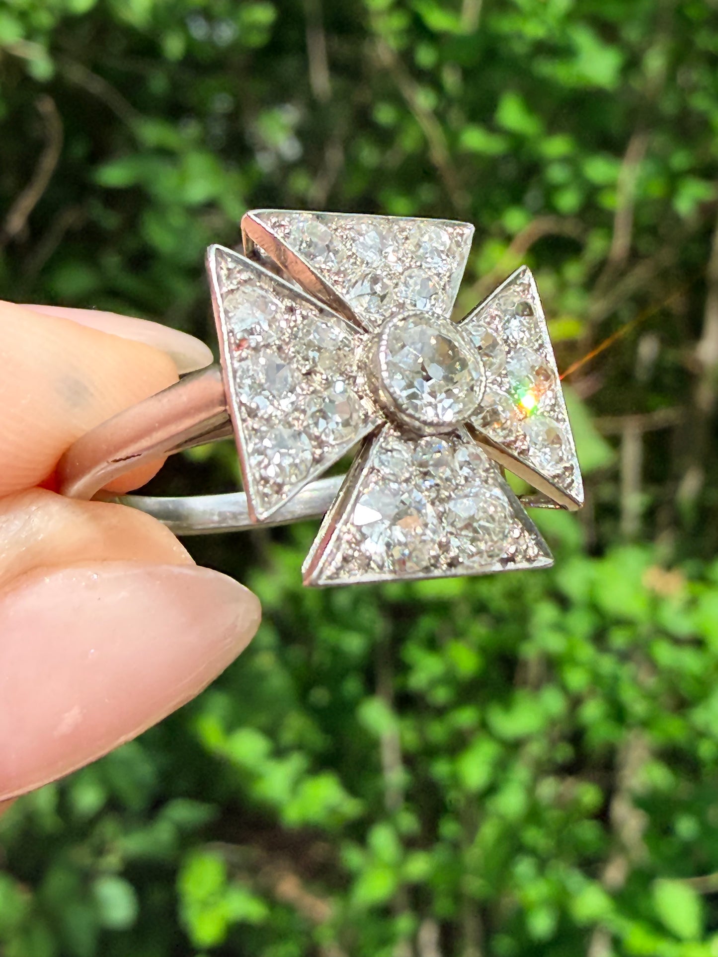 Maltese Cross Diamond Ring