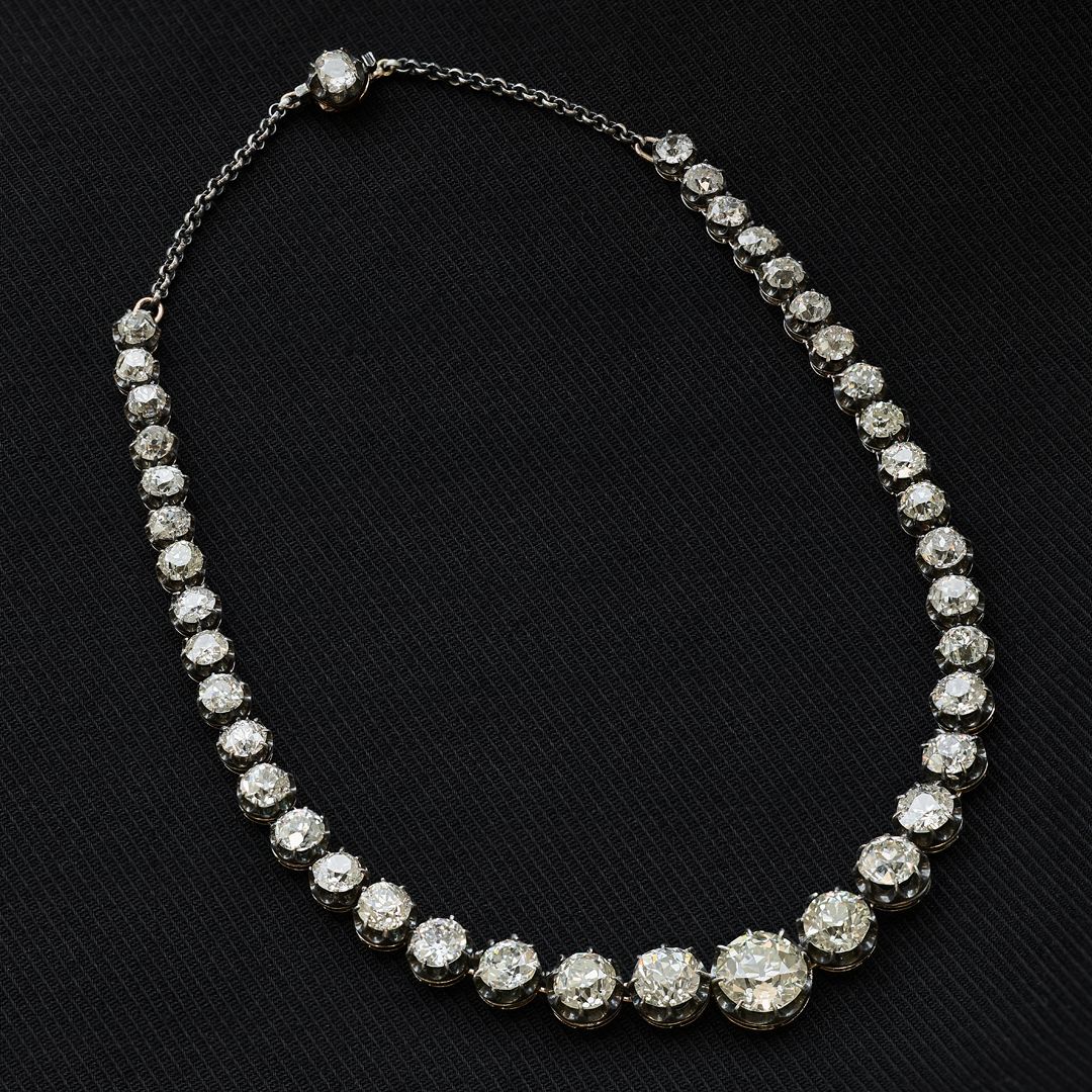 Victorian Old Cut Diamond Rivière Necklace