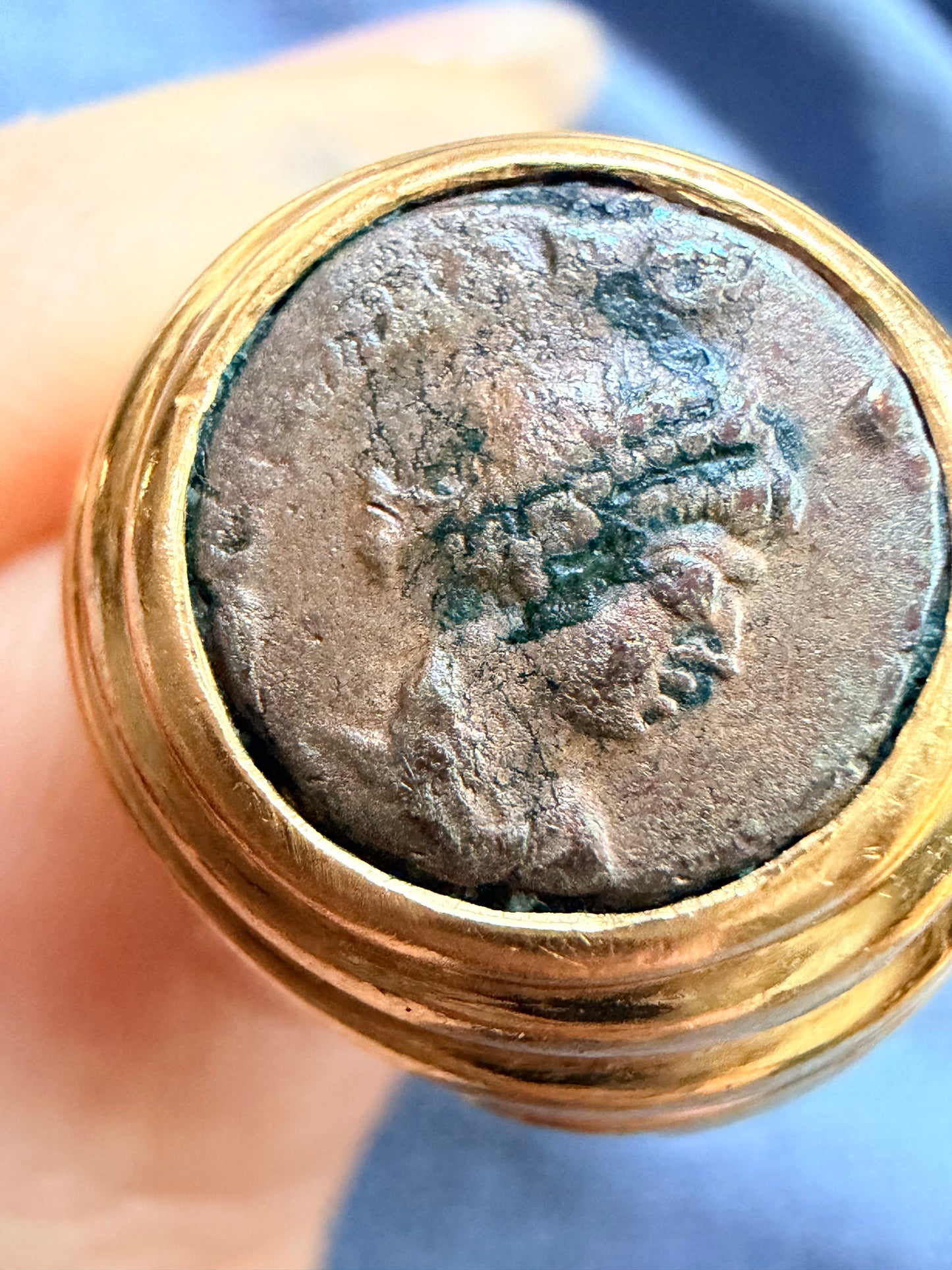 Vintage Bvlgari Monete Ancient Roman Coin Ring - Circa 1960s