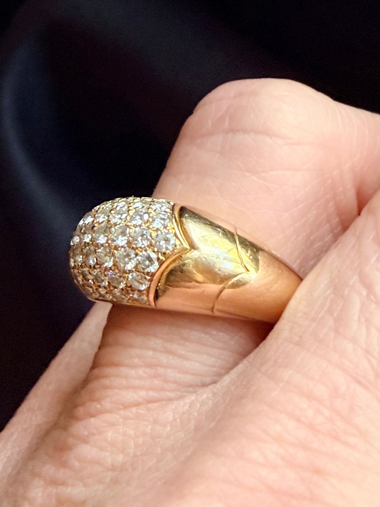 Vintage Bvlgari Pavé Diamond Bombé Ring